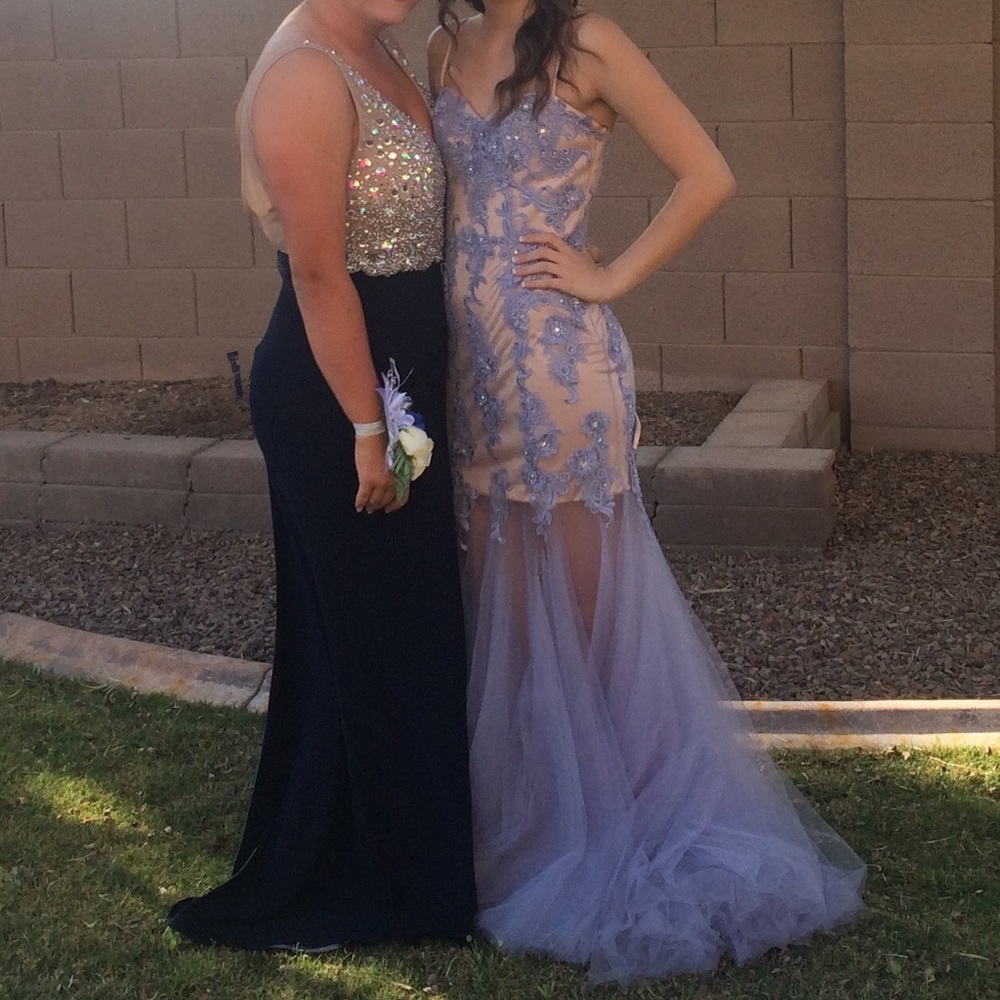 Purple Mermaid Style Prom Dress
